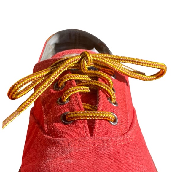 Vintage Polo Sportsman Red Canvas Lug Sole Bottom Quality Outdoor Shoes size 8.5 - Picture 9 of 15